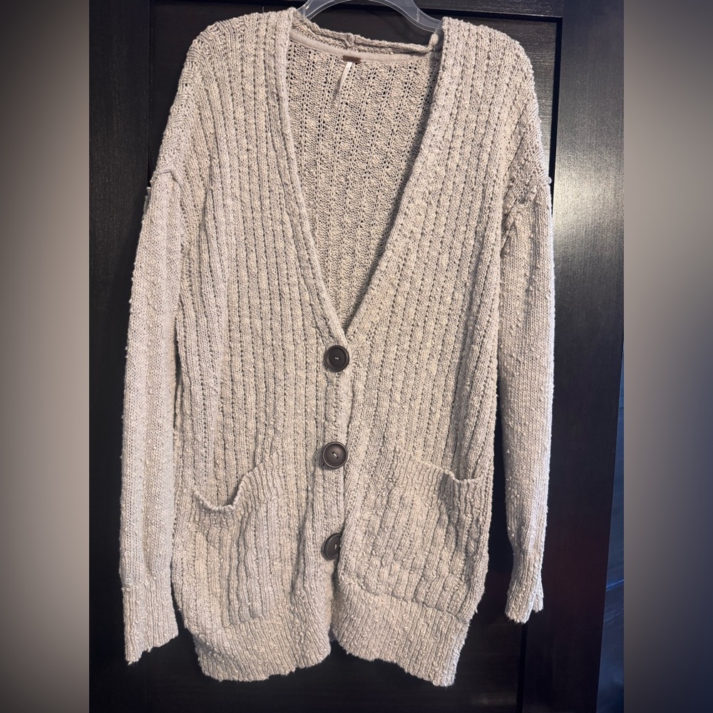 Free People Oversized Grey Cardigan